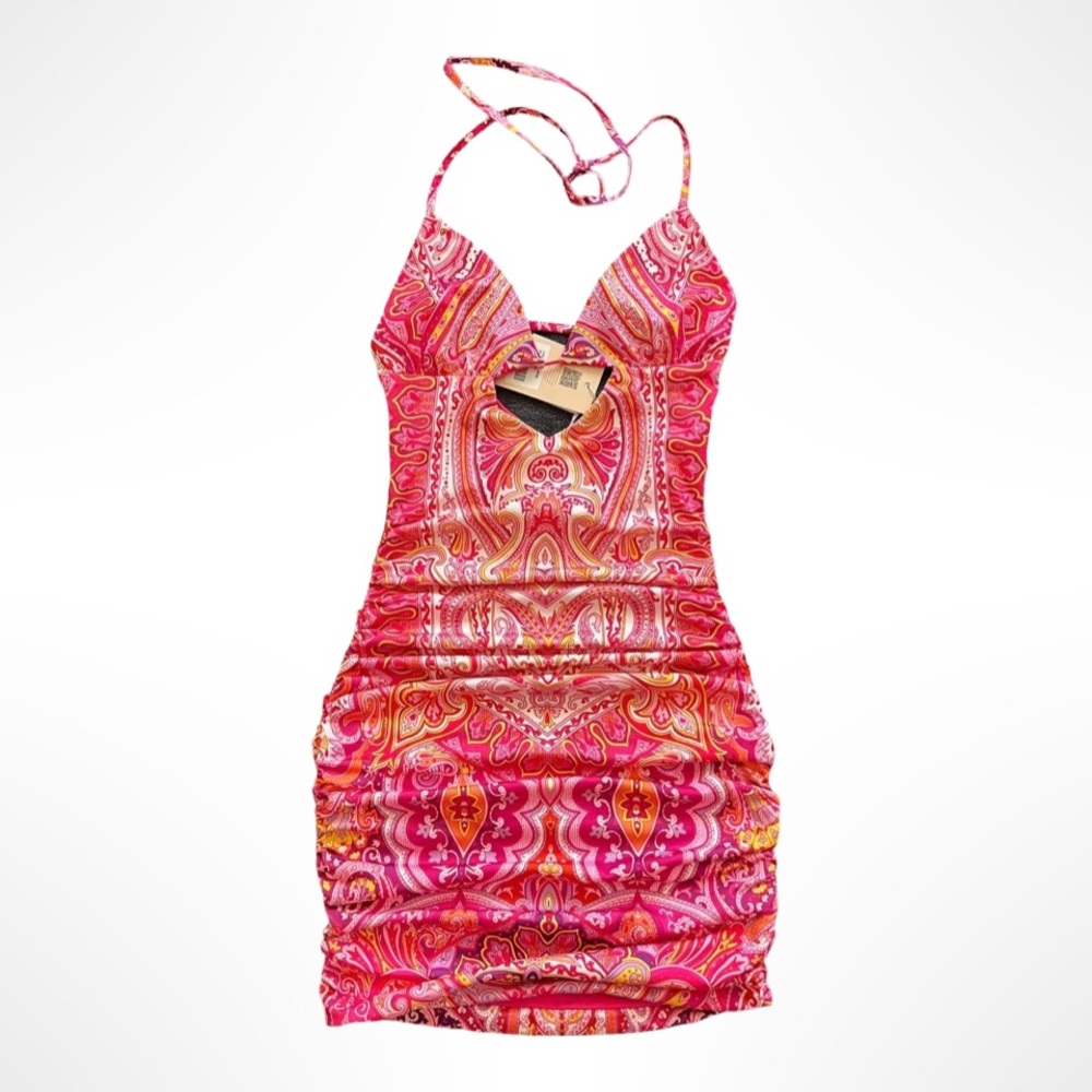 TIGER MIST HIPPIE BANDANA PRINT MINI DRESS